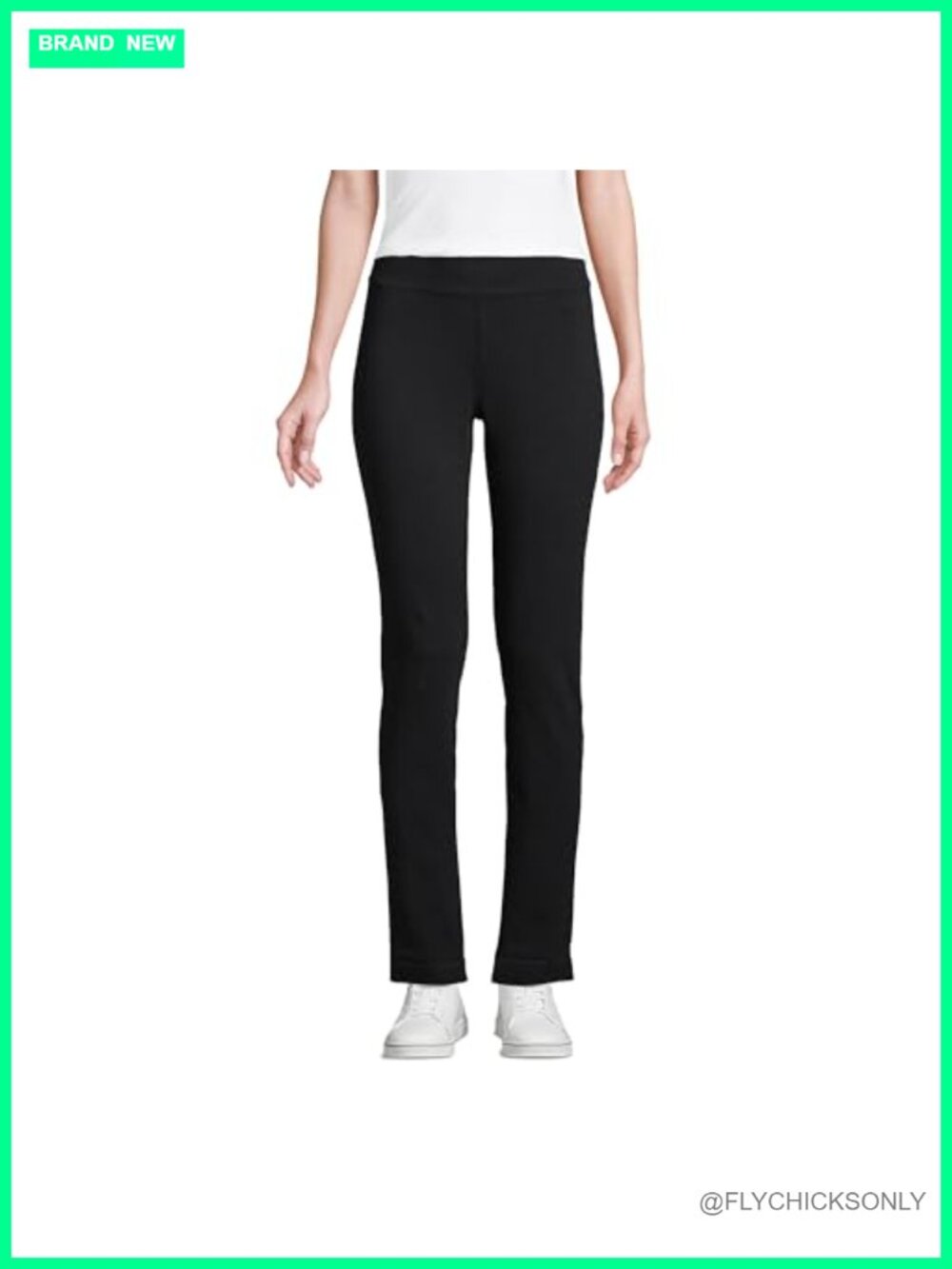 Slim Leg Knit Pull On Pants Mid Rise Skinny Stretch Cotton Jersey